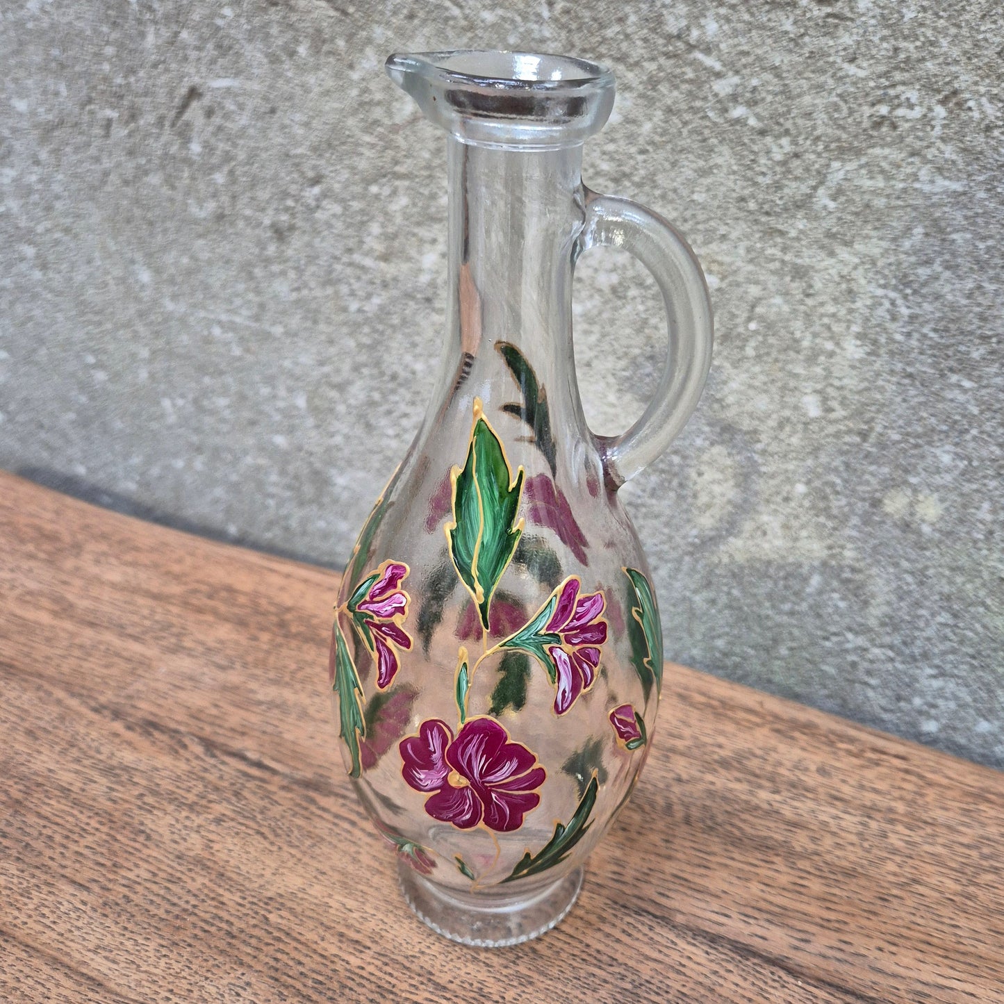 carafe en verre fleur vintage – objet de seconde main sélectionné par Déco à Deux