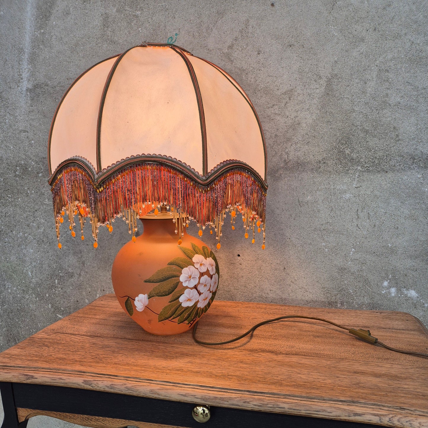 Lampe à poser en verre bohème vintage – objet de seconde main sélectionné par Déco à Deux