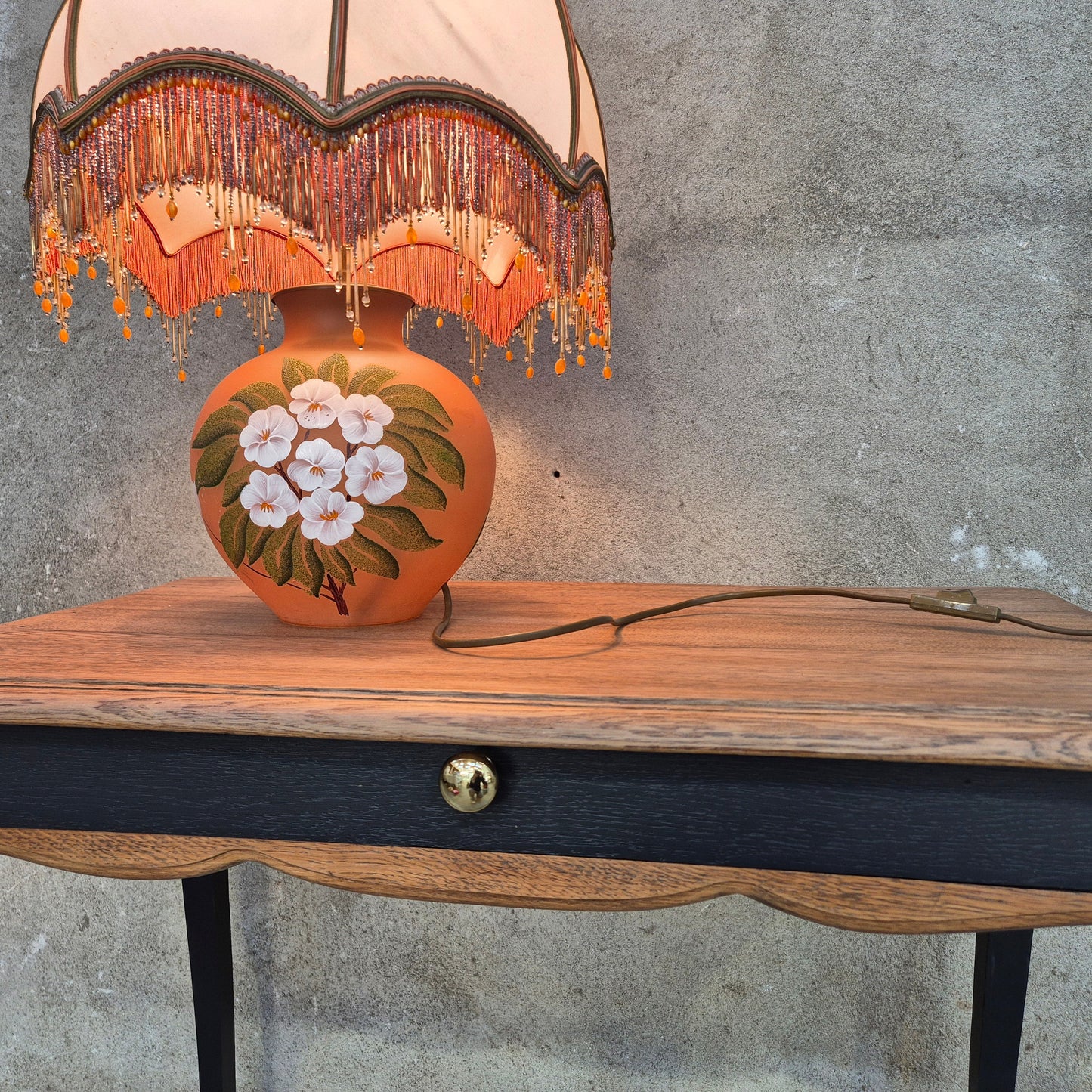 Lampe à poser en verre bohème vintage – objet de seconde main sélectionné par Déco à Deux