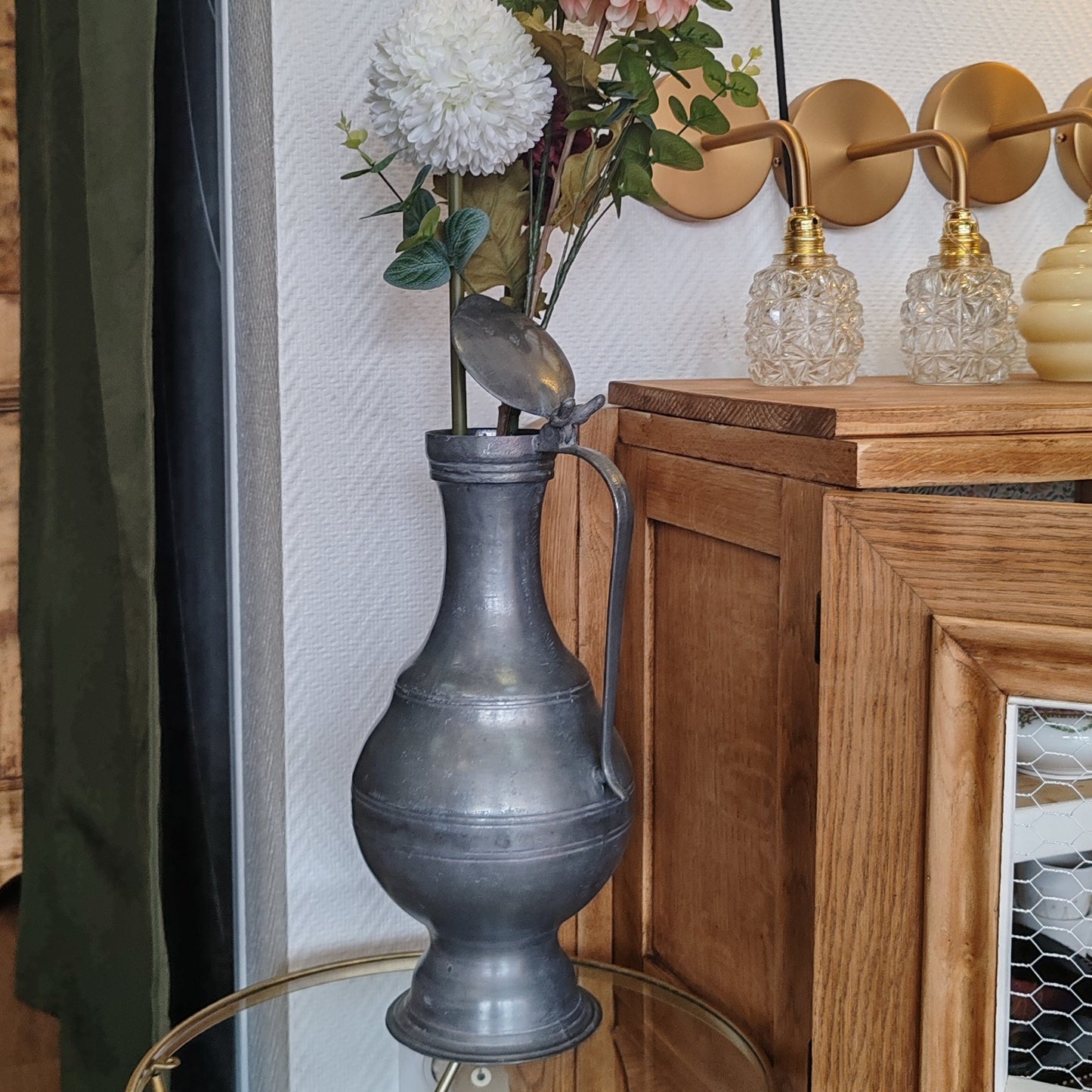Pichet en étain MOYEN vintage – objet de seconde main sélectionné par Déco à Deux
