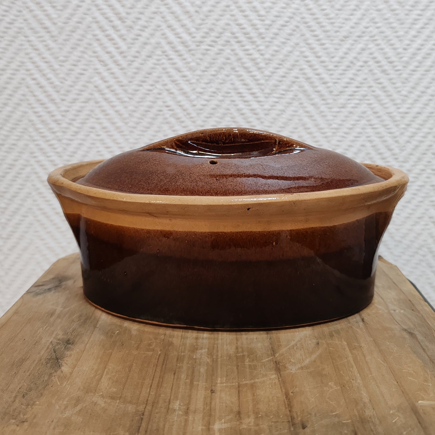 Plat pour terrine ou gratin en grés vintage – objet de seconde main sélectionné par Déco à Deux
